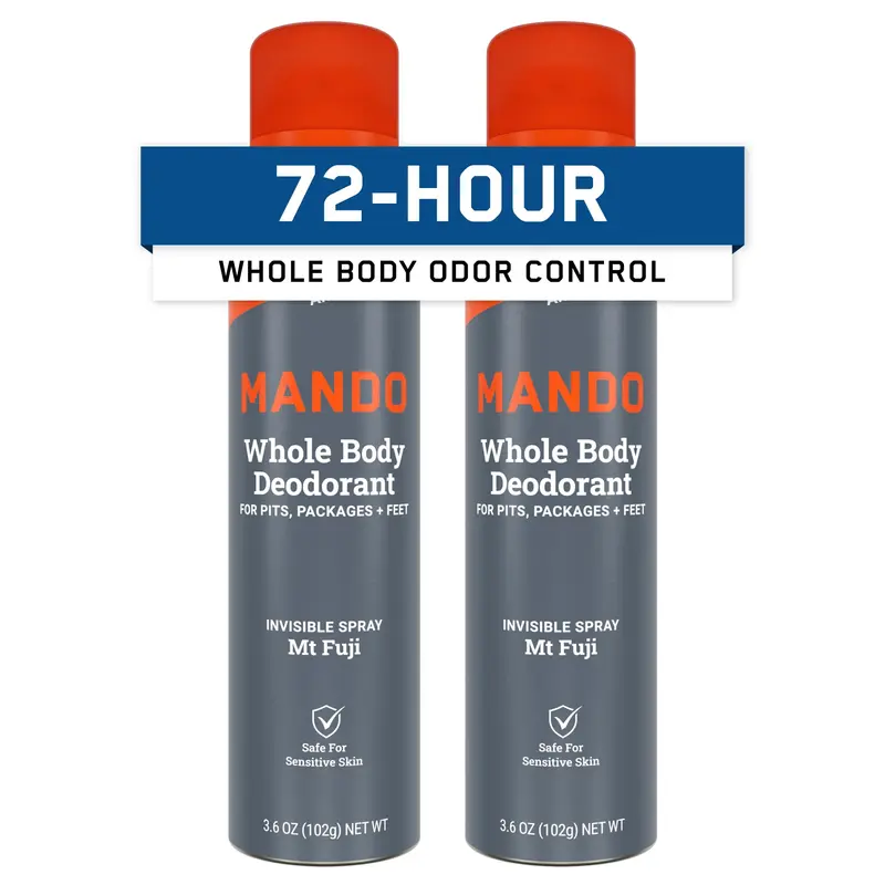 Mando Déodorant Invisible pour Homme – Pack Mt Fuji (2x3.6 oz) 72h, Sans Aluminium