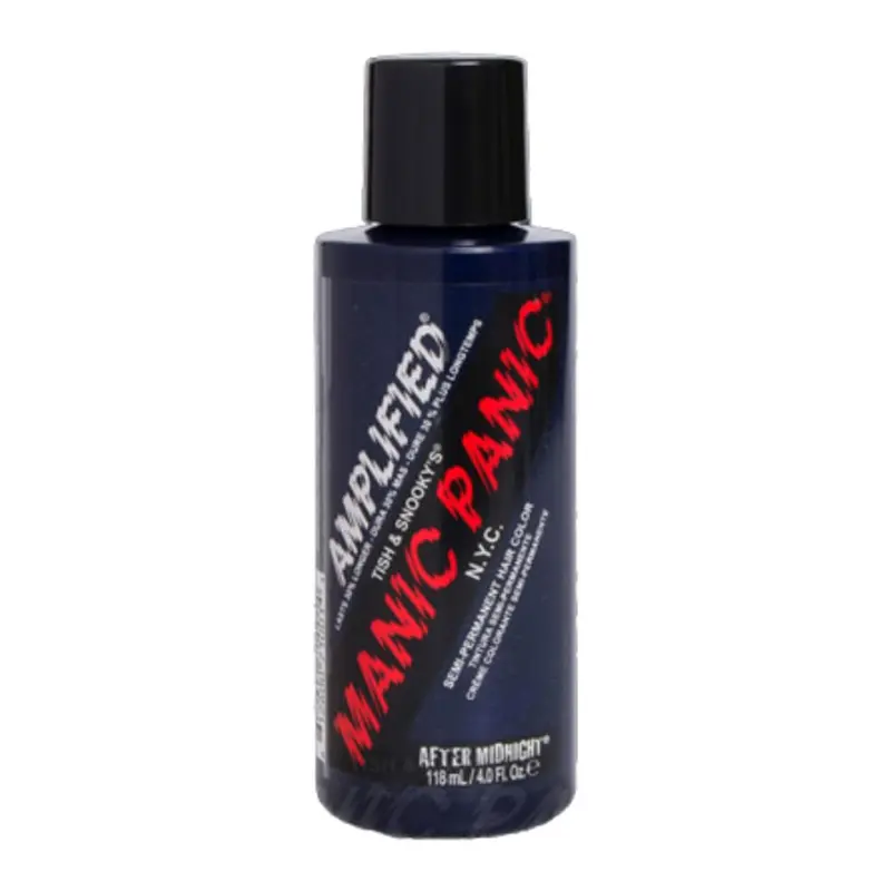 MANIC PANIC After Midnight Coloration Cheveux – Amplified – Semi-Permanente – Bleu Marine Profond avec Sous-Tons Verts – Vegan, Sans PPD et Sans Ammoniac