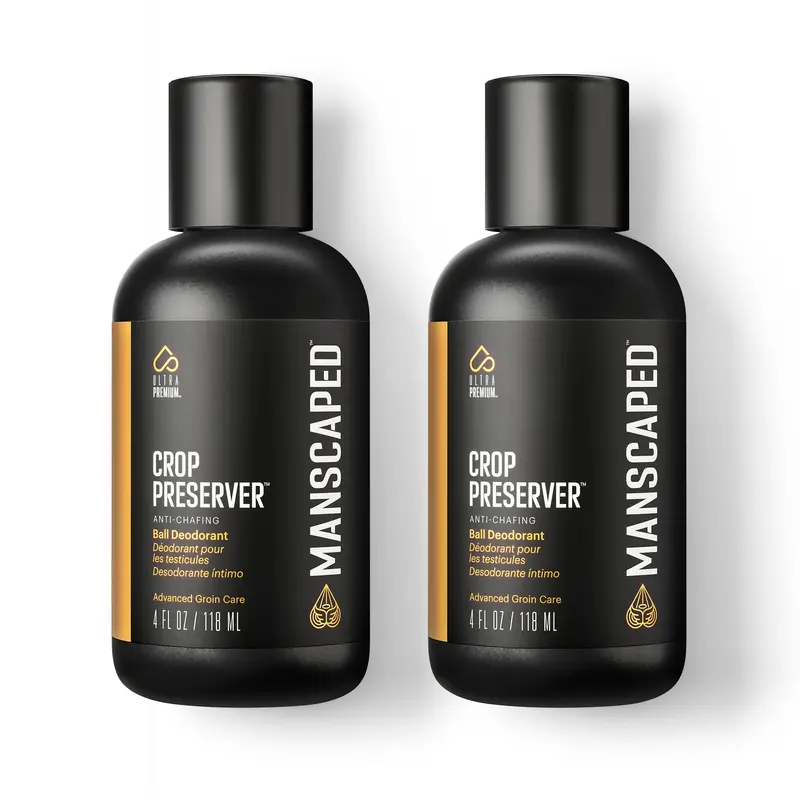 MANSCAPED Crop Preserver — Déodorant hydratant pour les zones intimes, anti-frottement, parfum Refined, 4oz (2-pack)