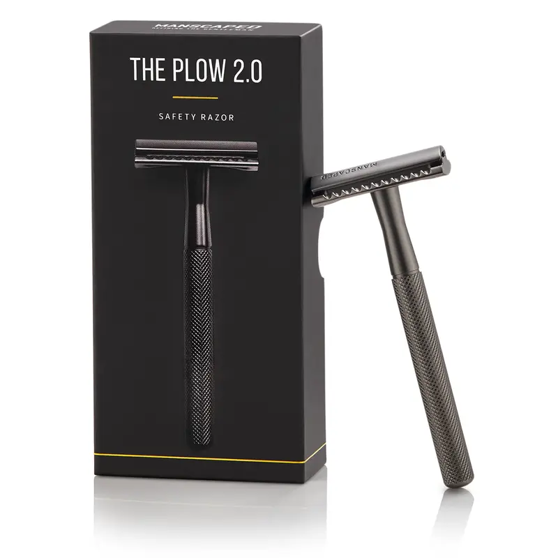 MANSCAPED The Plow 2.0 – Rasoir de sécurité à lame unique double tranchant pour hommes