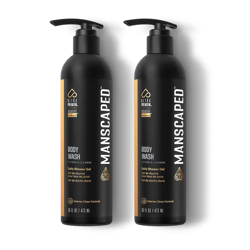 MANSCAPED UltraPremium Refined Gel Douche Homme – Aloe Vera et Sel Marin, Lot 2x473 ml