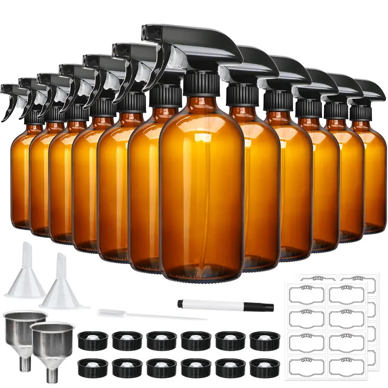 Maredash – Ensemble de 12 bouteilles spray en verre ambré 16 oz