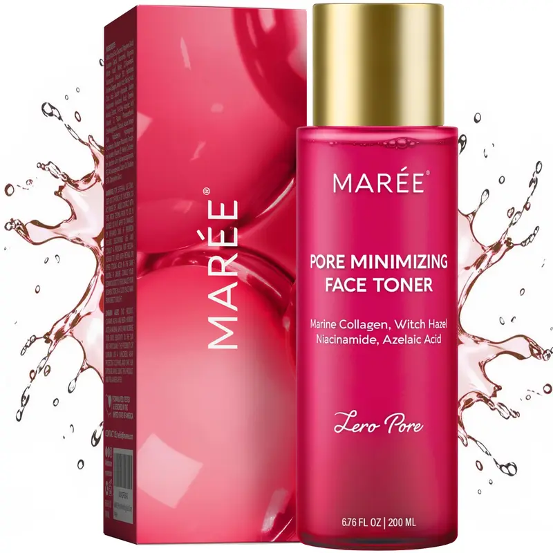 MAREE Tonique pore-minimiseur pour le visage – Hamamélis, niacinamide et collagène marin – Tonique exfoliant doux sans alcool