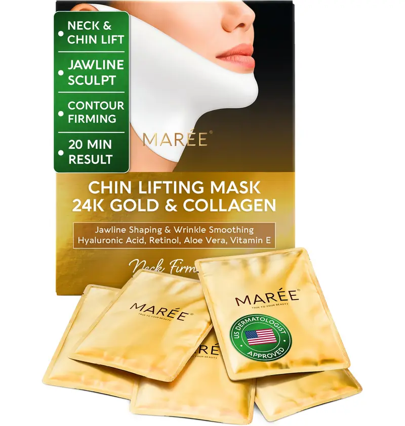 MAREE V Line Lifting Mask 24K Or – masque lifting visage et contour du menton