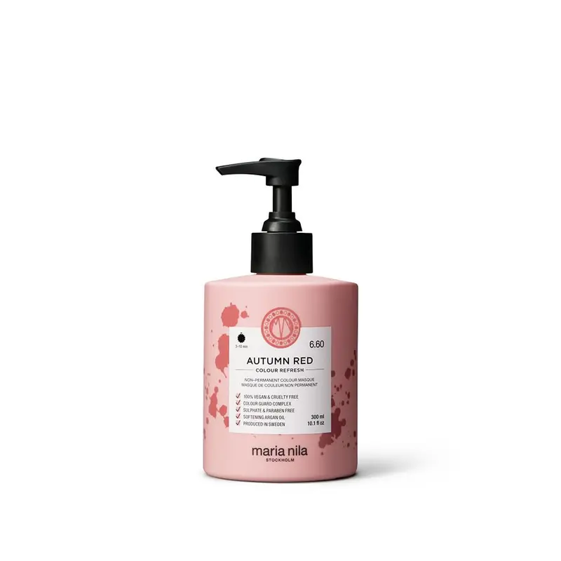 Maria Nila Colour Refresh Autumn Red – Masque rouge semi-permanent, vegan, sans sulfates et parabènes (300 ml)