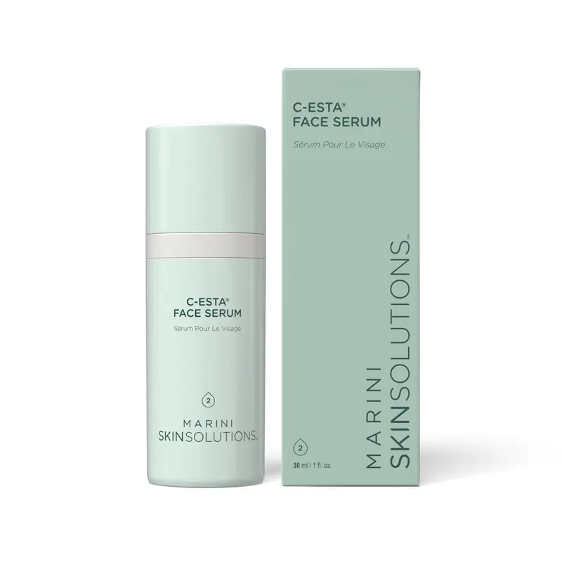 Marini SkinSolutions Sérum C-ESTA Visage – Lift, Fermeté et Protection – Vitamine C, DMAE et Acide HyALuronique – Tous types de peau – Fabriqué auxiliés États-Unis
