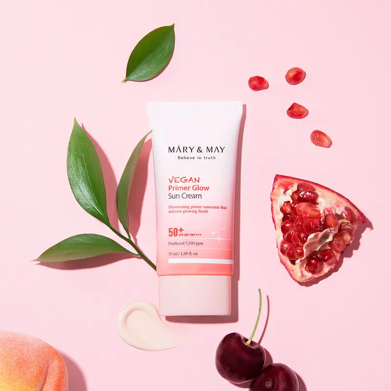 [MARY & MAY] Base de teint végane éclat Crème solaire SPF50+ PA++++ 50 ml