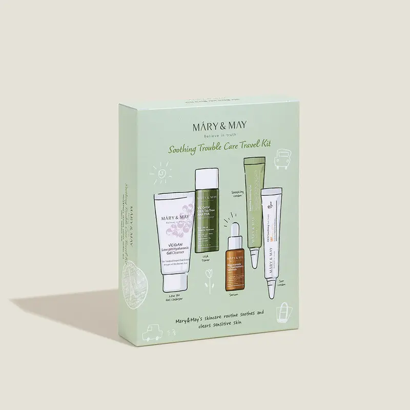 [MARY & MAY] Kit de voyage Soin Apaisant pour les Troubles (5 pièces)