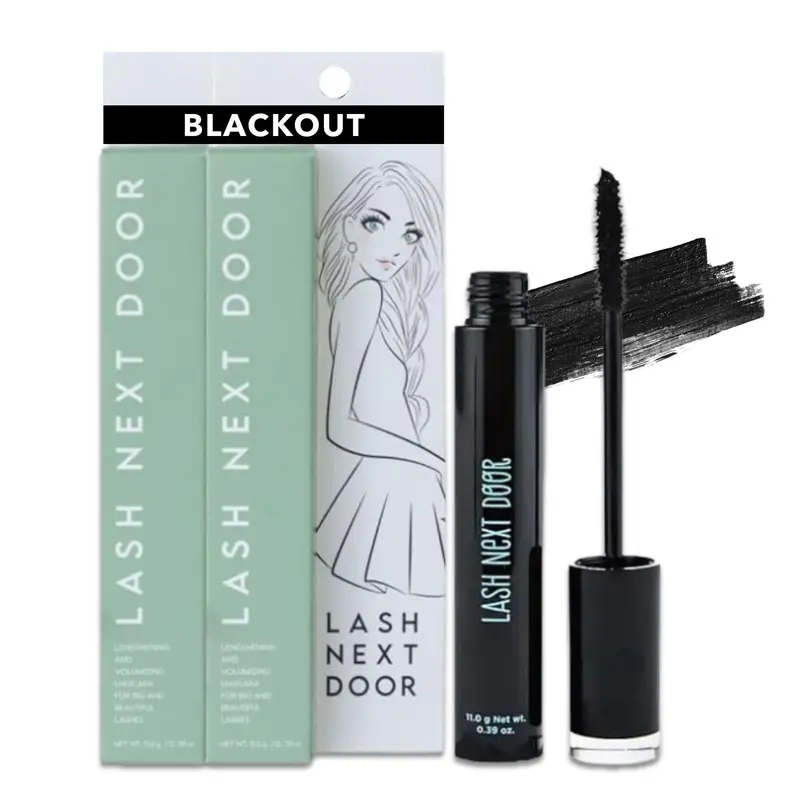 Mascara Lash Next Door Waterproof – Volume et Longueur Sans Grumeaux (Pack de 2) – Par Brooklyn & Bailey