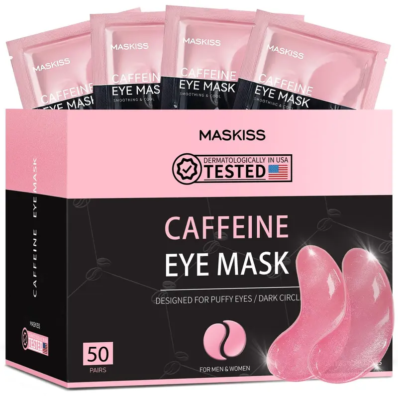 Maskiss Patchs Contour des Yeux – 50 Paires, Caféine, Collagène, Hydratation