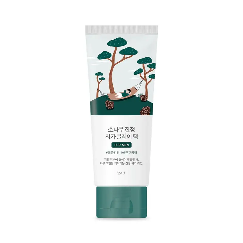 Masque à l'argile apaisante au pin et à la cica Round Lab For Men 100 ml