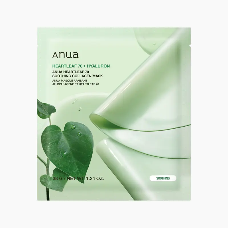 Masque apaisant au collagène ANUA Heartleaf 70, 38 g x 4