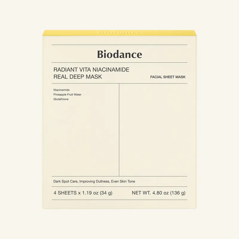 Masque Biodance Radiant Vita Niacinamide Real Deep 34 g x 4