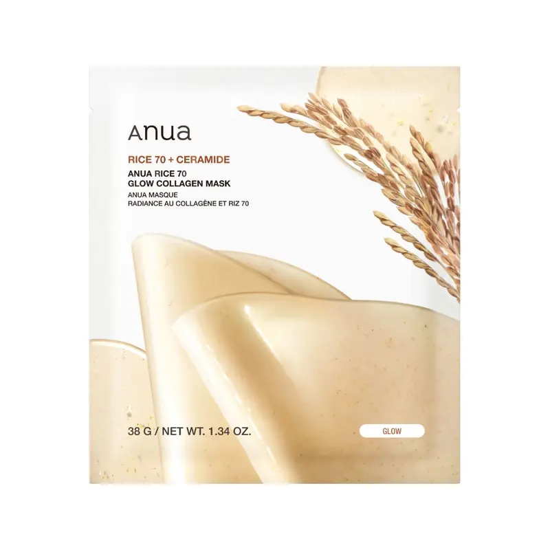 Masque collagène Anua Rice 70 Glow 38 g x 4