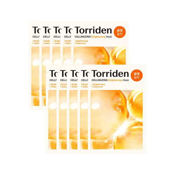 Masque éclaircissant à la vitamine C Cellmazing de Torriden, 26 ml x 10