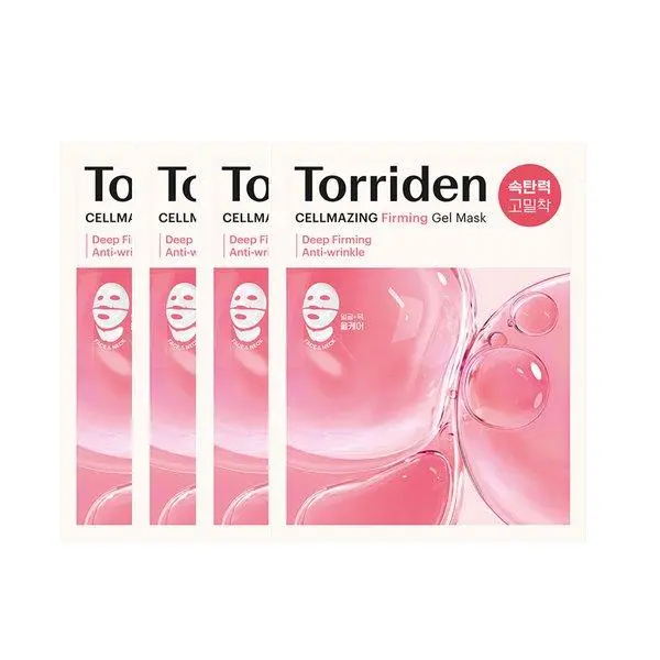 Masque en gel raffermissant Torriden Cellmazing, lot de 4 (feuilles supérieure/inférieure)
