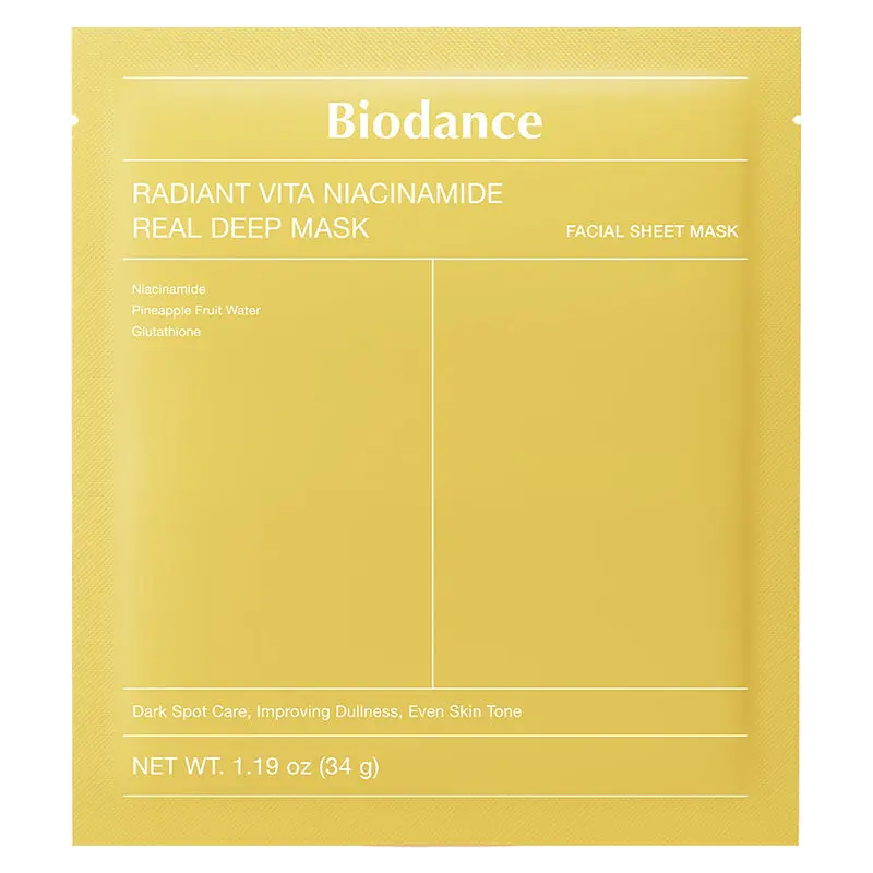 Masque Hydrogel Biodance Radiant Vita Niacinamide Éclat et Hydratation Intense