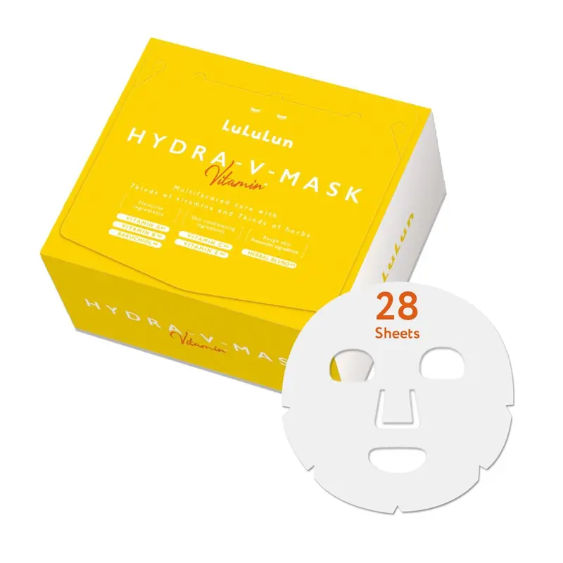 Masque Visage Lululun Vitamin C – 28EA, Hydratant, Teint Uniforme, 7 Herbes & Vitamines