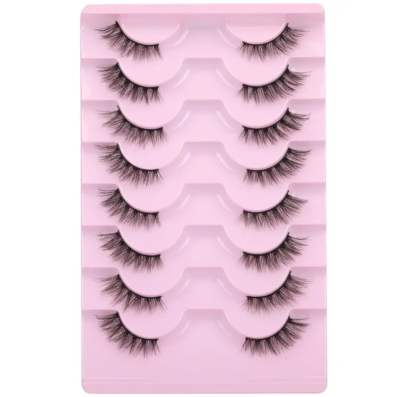 Mavphnee – Faux Cils Demi-Longs pour Regard Œil-de-chat Naturel, 3D Bouclés, Effet Léger et Aérien
