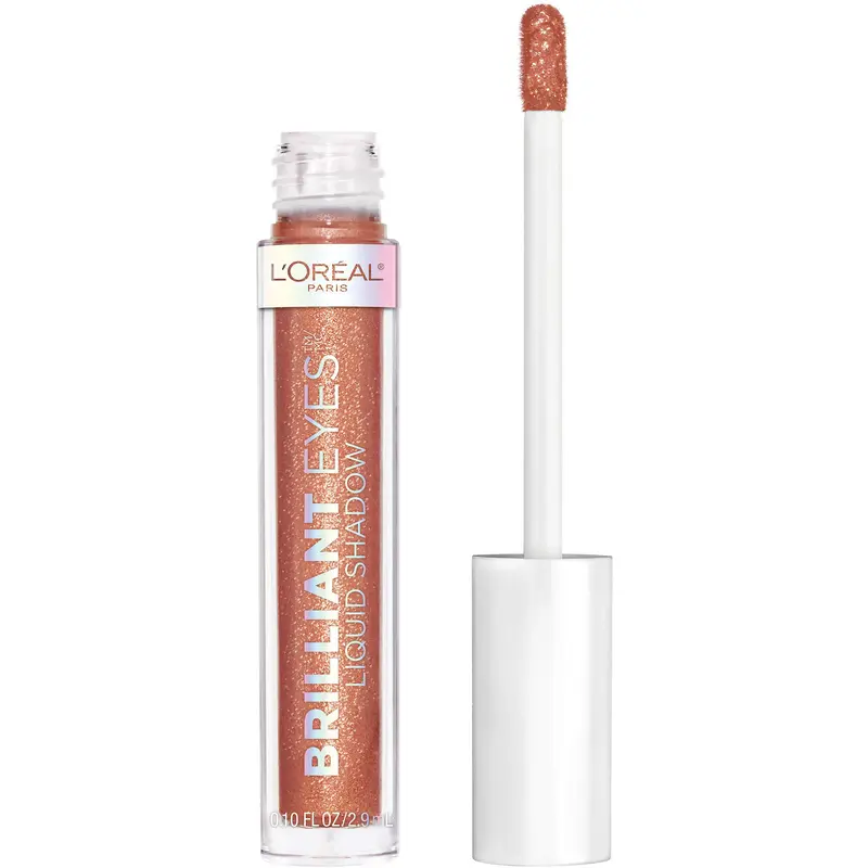 Maybelline Brilliant Eyes – Ombre liquide scintillante Bronze clair, tenue longue durée et application précise