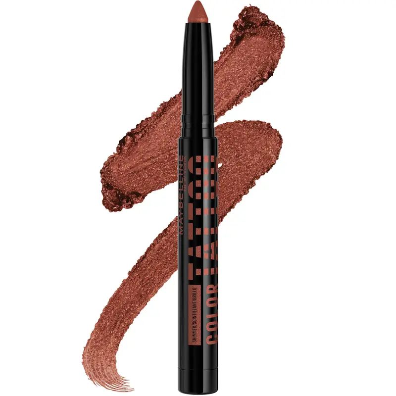 MAYBELLINE Color Tattoo Eye Stix – I Am Spicy (Cuivre Rose Scintillant), Ombre, Eyeliner et Base 4-en-1, Tenue 24H