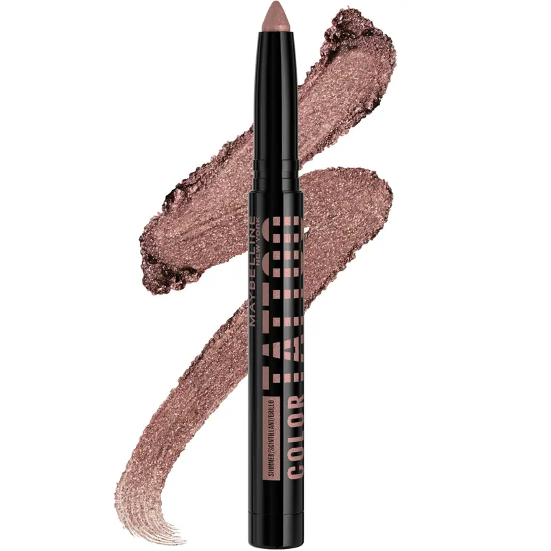 MAYBELLINE Color Tattoo Eye Stix – Ombre Mauve Scintillante, Crayon 4-en-1, Tenue 24H