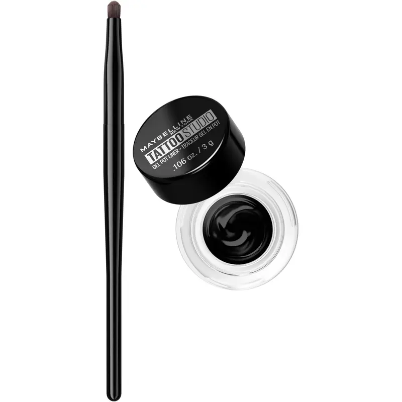 MAYBELLINE Eyestudio Lasting Drama Gel pour les yeux – Noir Intense Étanche, 0,106 oz, Pack de 1