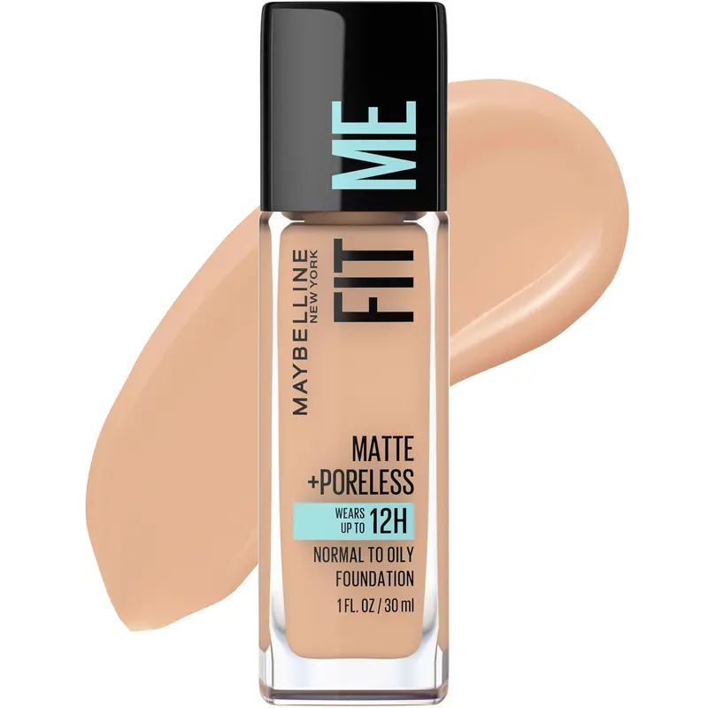 Maybelline Fit Me Matte + Poreless – Fond de Teint Liquide Sans Huile Pure Beige
