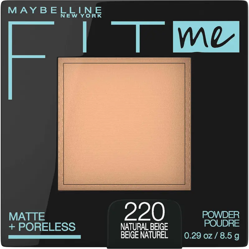 Maybelline Fit Me Matte + Poreless – Poudre Pressée, Fini Mat Naturel et Pores Dilués (Beige Naturel)