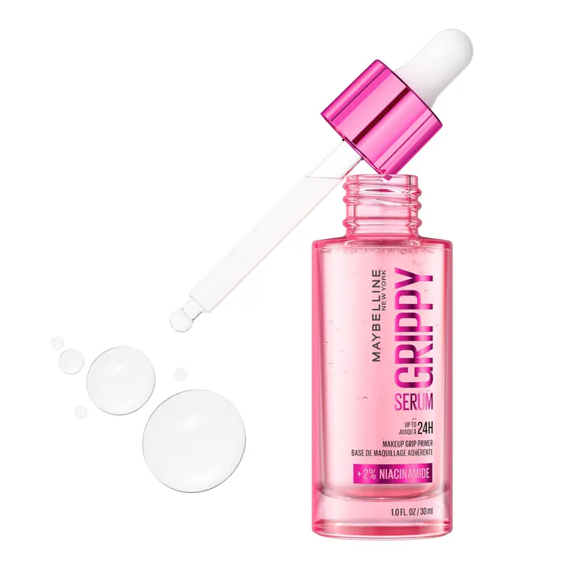 Maybelline Grippy Serum Primer – Base hydratante et adhérence renforcée, 2 % Niacinamide, jusqu’à 24 h | végane