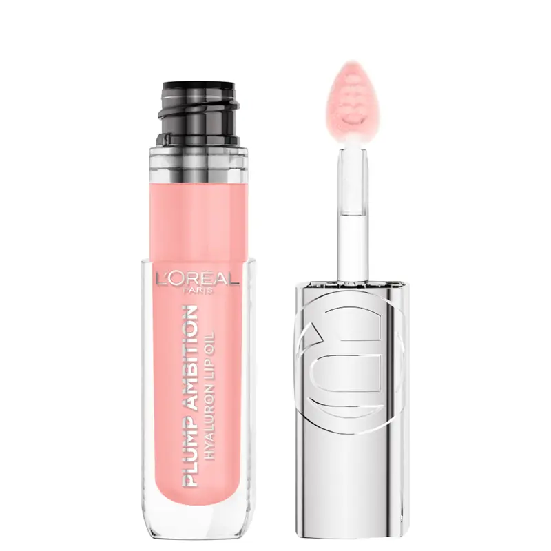 Maybelline Huile à Lèvres Plump Ambition Hyaluron — gloss 24 h, Milky Nu 201, 4,7 ml
