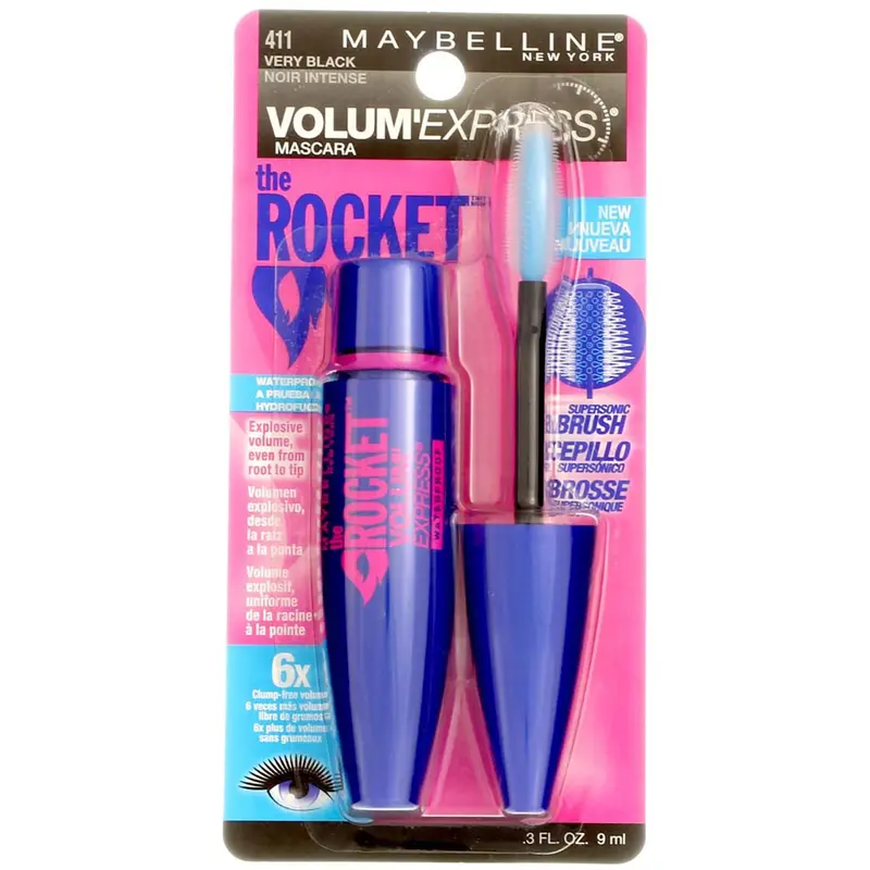 Maybelline New York Volume' Express The Rocket Mascara Waterproof – Noir Profond 0,3 oz (Pack de 6)