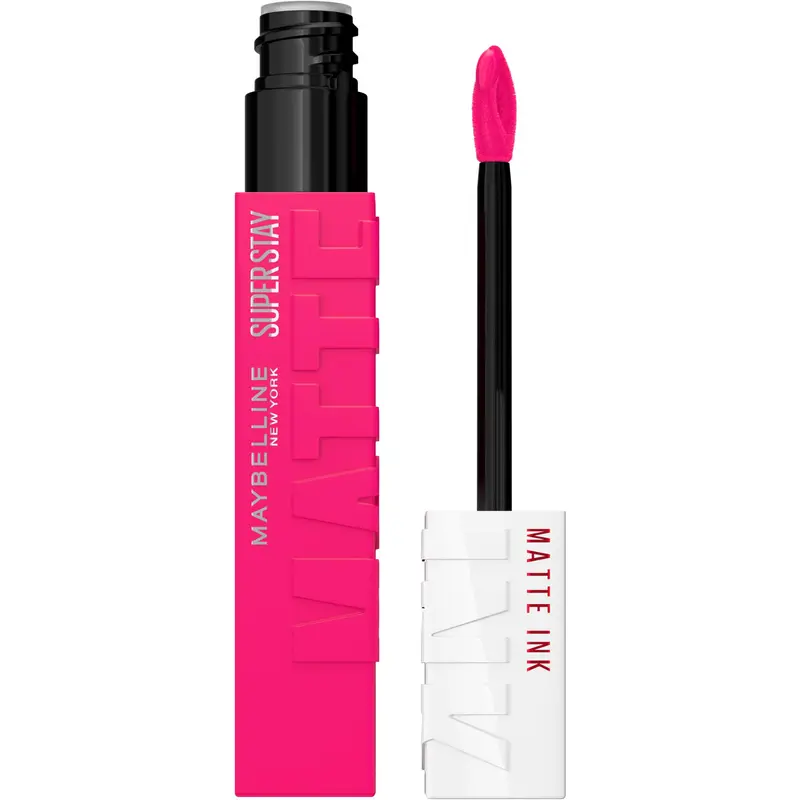 Maybelline Super Stay Matte Ink Liquid Lipstick – Rouge romantique, rose vif, tenue jusqu’à 16 h