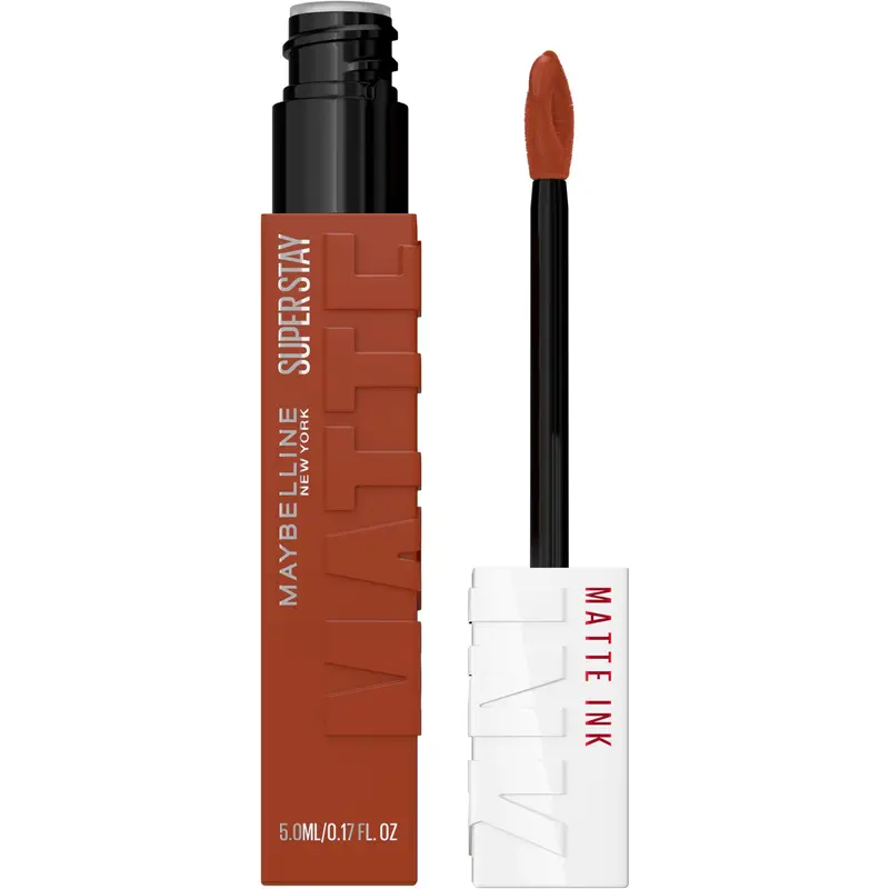 Maybelline Super Stay Matte Ink – Rouge liquide longue tenue, couleur intense jusqu’à 16 h – Entertainer (Marron rouille moyen)
