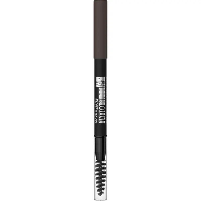 Maybelline TattooStudio Crayon Sourcils Résistant à l'eau – Longue Durée, 36 heures, Noir Brun