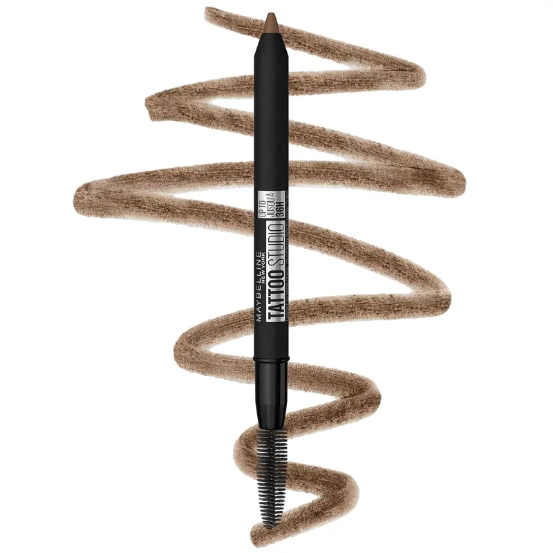 MAYBELLINE TattooStudio Crayon Sourcils Waterproof – Tenue jusqu’à 36H, Marron Doux
