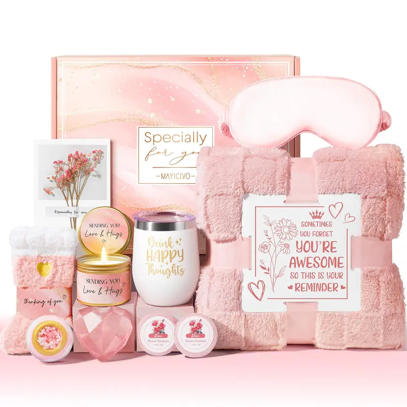 MAYICIVO Coffret Spa Rose – Cadeau Bien-Être pour Femme, Spa à Domicile