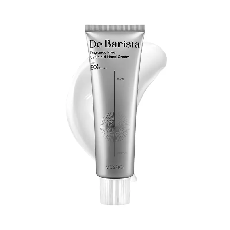 MD'S PICK De Barista Crème Mains SPF50+/PA++++ – Protection UV Sans Parfum, Végan et Hydratation Légère – 50 g