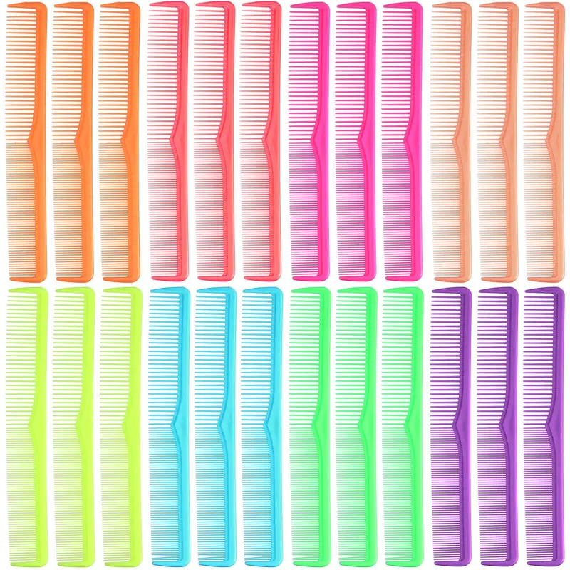 Meanplan – 24 peignes professionnels en fibre de carbone, dents larges et fines, ensemble multicolore