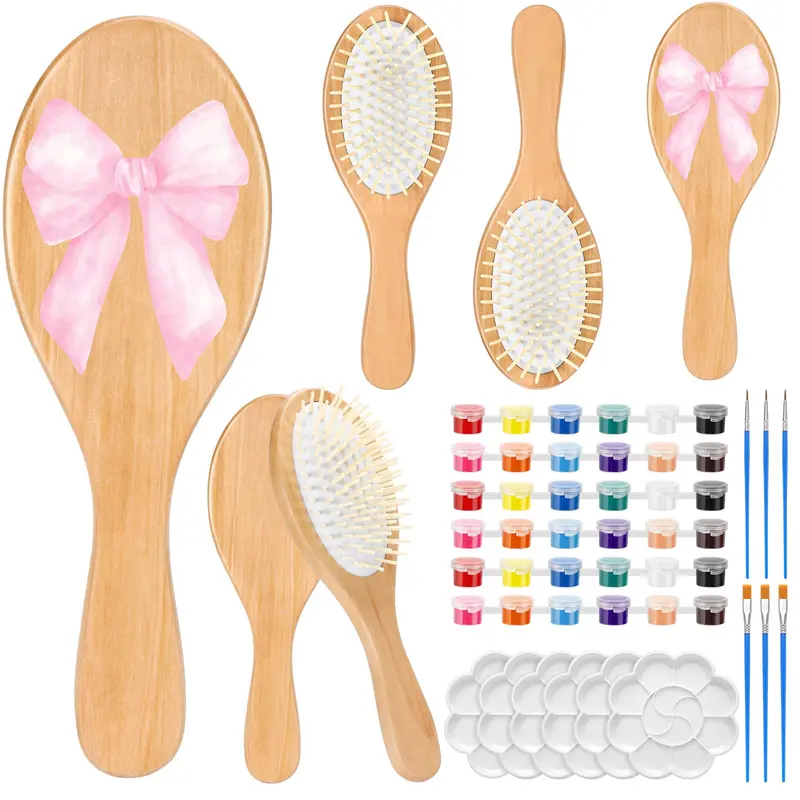 Meanplan Kit DIY 6 Brosses en Bois à Peindre – Créez Vos Brosses Personnalisées