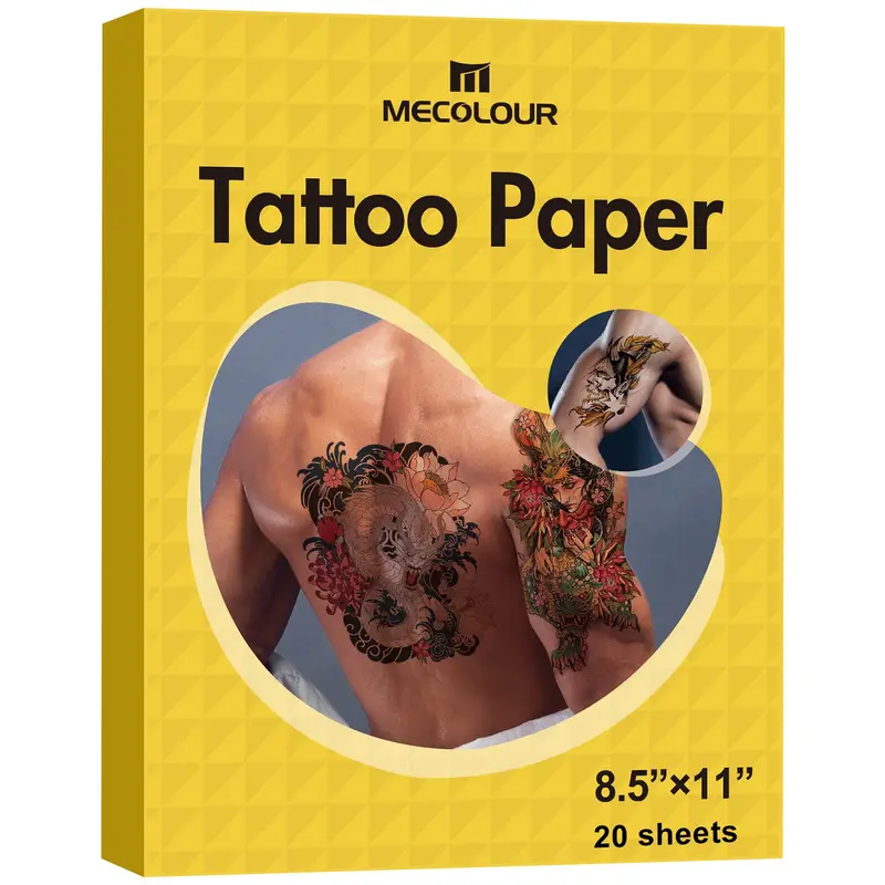 MECOLOUR Feuille Tatouage Temporaire Imprimable 8,5x11 - 20 Ensembles Bricolage