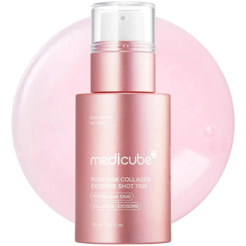 medicube Exosome Shot PDRN Pink Collagen 7 500 PPM Spicule Serum – Booster Liquide pour la Peau | Teint Uniforme et Texture Lisse | Soin Coréen