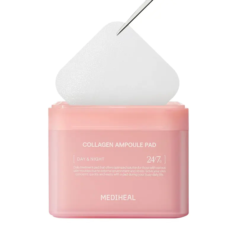 Mediheal Disques Tonifiants Collagène & Céramide – Ampoule Toner Pad Vegan Hydratants (100 unités)