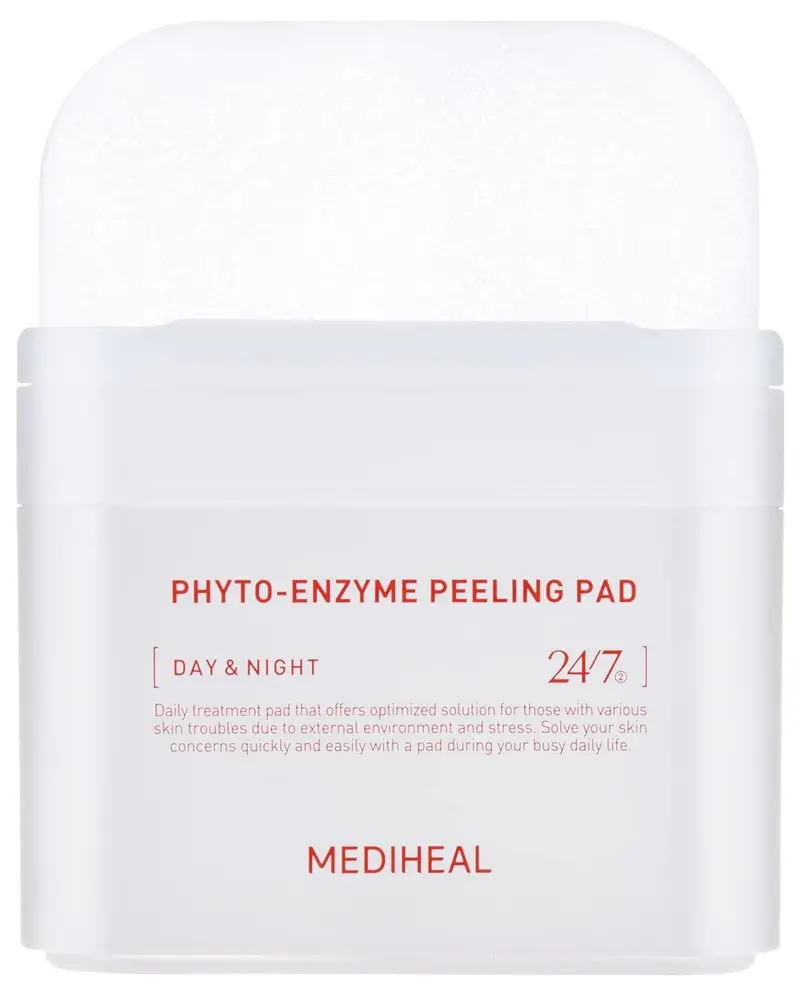MEDIHEAL Phyto Enzyme Peeling Pad – Gommage vegan avec LHA et Papaye, 90 feuilles
