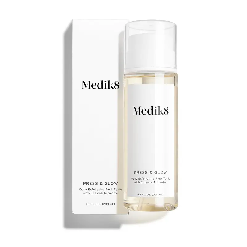 Medik8 Press and Glow Tonique Exfoliant PHA — Tonique visage hydratant et doux, 201 ml
