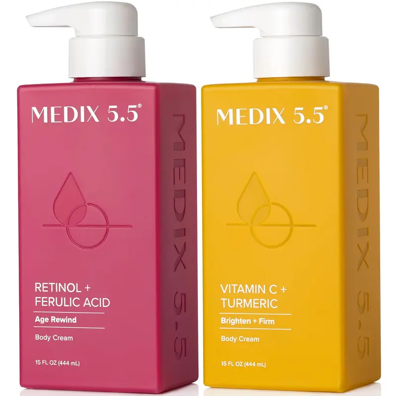 Medix 5.5 Crème Rétinol pour le Corps + Lotion Vitamine C – Anti-Âge Hydratante