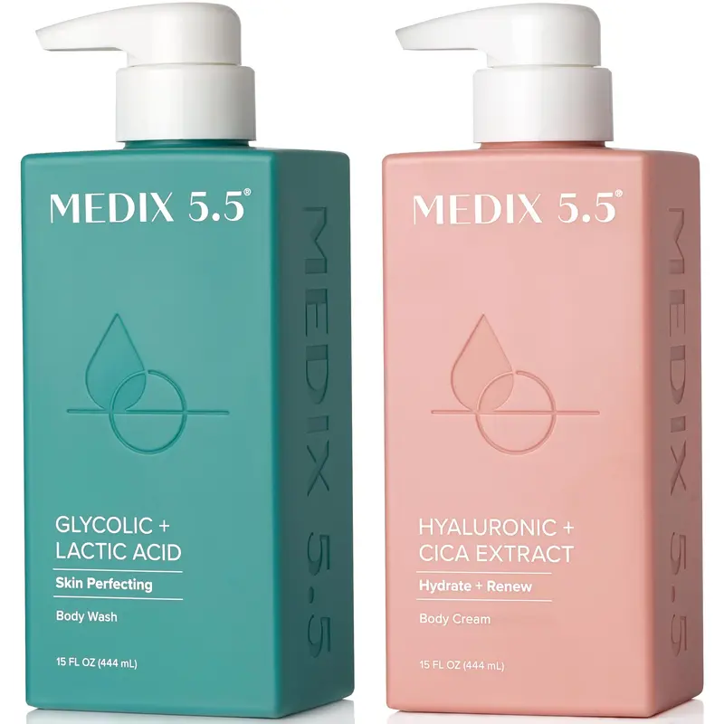 Medix 5.5 Nettoyage Exfoliant Visage et Corps + Crème Hydratante à l’Acide Hyaluronique – Lot 2 pièces