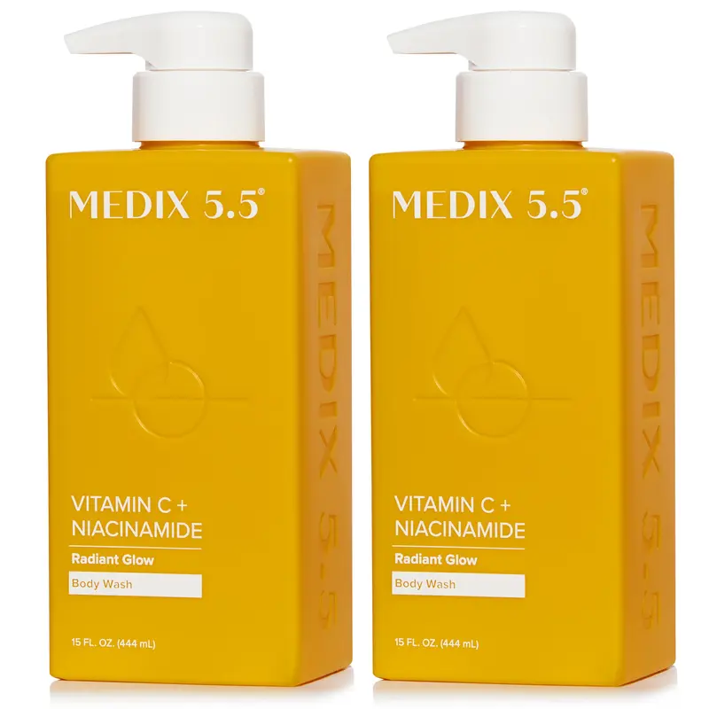 Medix 5.5 Radiant Glow Vitamine C Gel Nettoyant Corps et Visage avec Niacinamide | Senteur Citron – Lot de 2