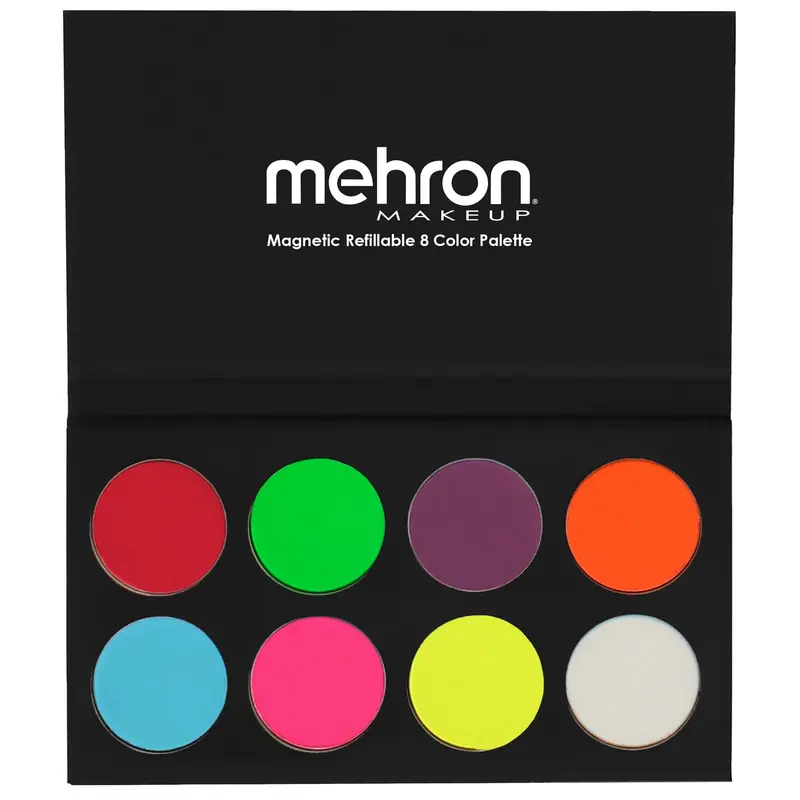 Mehron Paradise FX Neon UV Glow — Palette 8 Couleurs Néon UV pour SFX, Cosplay et Halloween