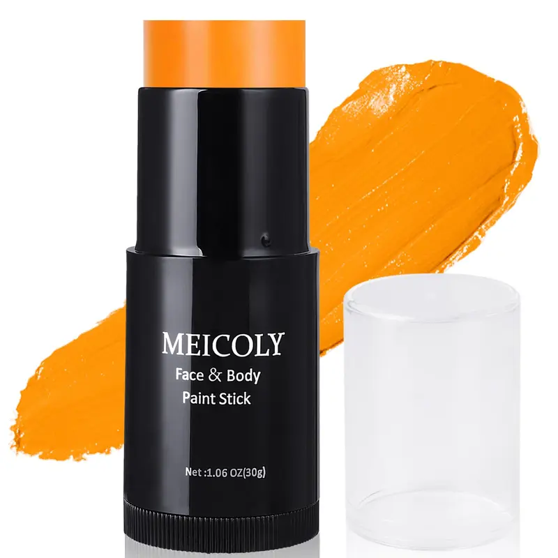 MEICOLY Baton Teint Orange – Maquillage Visage et Corps résistant à l'eau pour Halloween et SFX